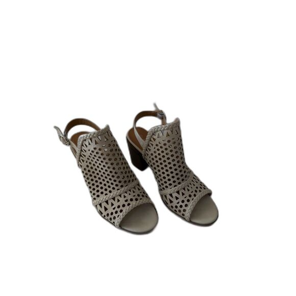 Massini Womens Sandals Peep Toe Block Heel Size 10 Open Weave New - Picture 3 of 8